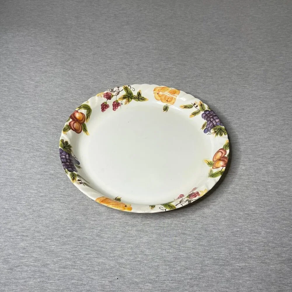 Vintage Fruit Print 13.5” Round Serving Platter Plate